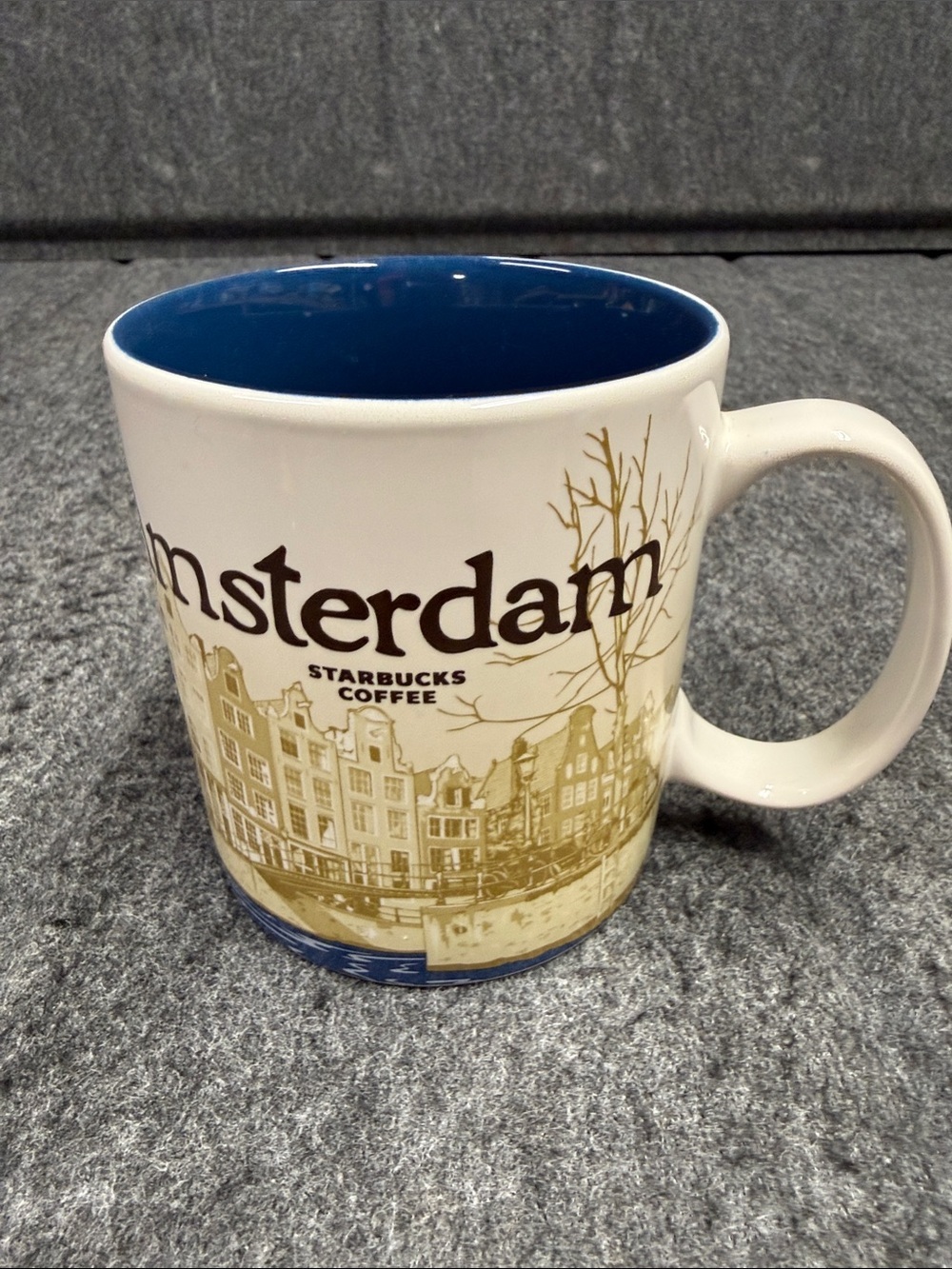 Starbucks Amsterdam Ceramic Mug - White, Gold and Blue - Picture 6 of 7